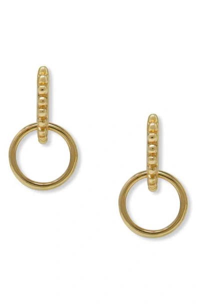 Anzie Dew Drop Claire Round Drop Earrings In Gold