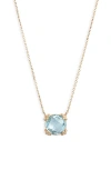 Anzie Women's Dew Drop Mini Cluster Blue Topaz & 14k Yellow Gold Pendant Necklace In Blue