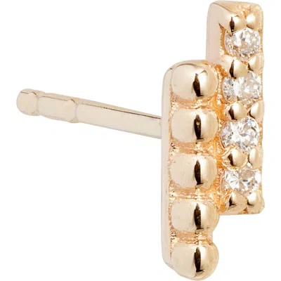 Anzie Dew Drop Diamond & Bead Bar Studs In Yellow Gold