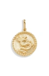 Anzie Dew Drop Dragon Medallion Pendant In Gold