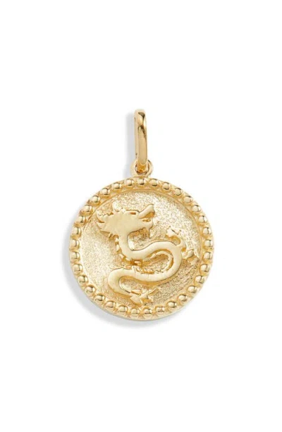 Anzie Dew Drop Dragon Medallion Pendant In Gold