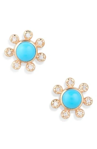 Anzie Dew Drop Étoile Semiprecious Stone & Diamond Stud Earrings