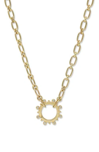 Anzie Dew Drop Marine Diamond Pendant Necklace