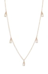 Anzie Dew Drop Shaky Station Necklace In Yellow Gold/white