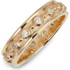 Anzie Dew Drops Marine Band Ring In Gold/diamond