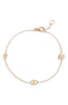 Anzie Women's Dew Drop Good Luck 14k Gold & Diamond Charm Bracelet In Gold/diamond