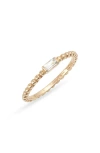 Anzie Dewdrop White Topaz Stacking Ring In Yellow Gold/white