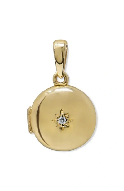 Anzie Diamond Burst Mini Locket Enhancer In 14k Yellow Gold/diamond