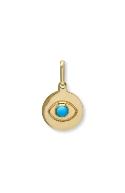 Anzie Evil Eye Disc Pendant In Blue