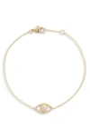 Anzie Women's Classique 14k Yellow Gold, 0.10 Tcw Diamond & Clear Topaz Evil Eye Charm Bracelet In Yellow Gold