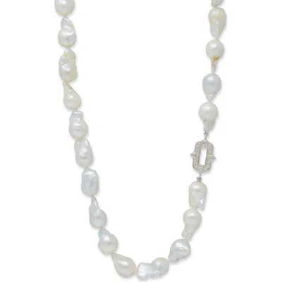 Anzie Gothic Cultured Pearl Necklace In White