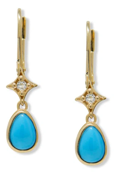 Anzie Jac & Jo Emilia Topaz & Turquoise Drop Earrings In Multi