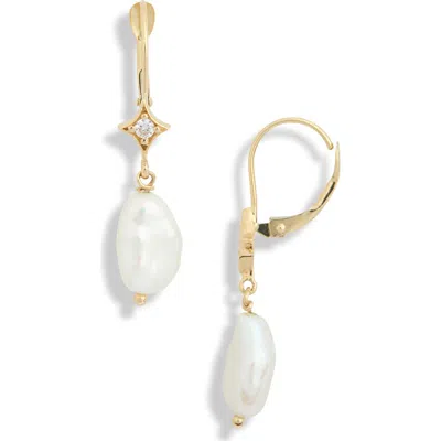 Anzie Jac + Jo Aurora Freshwater Pearl Drop Earrings In White