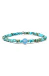 Anzie Jac + Jo Icon Turquoise Jasper Evil Eye Stretch Bracelet