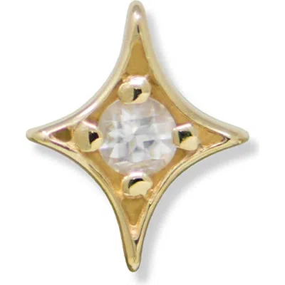 Anzie Jac + Jo Mini Gothic White Topaz Single Stud Earring In Gold