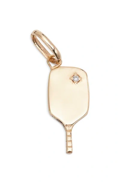 Anzie Love Letter Diamond Pickleball Paddle Charm In Gold