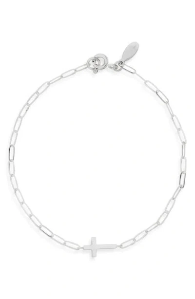 Anzie Love Letter Paper Clip Chain Bracelet In Silver