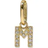 Anzie Love Letter Pavé Diamond Charm In Gold