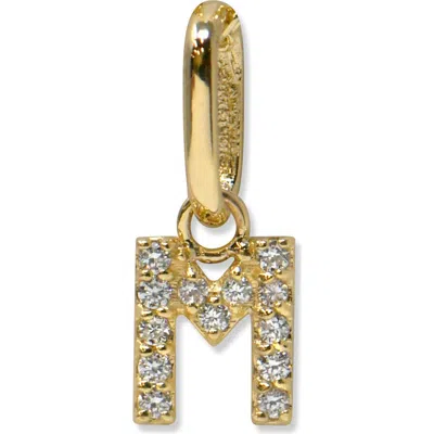 Anzie Love Letter Pavé Diamond Charm In Gold