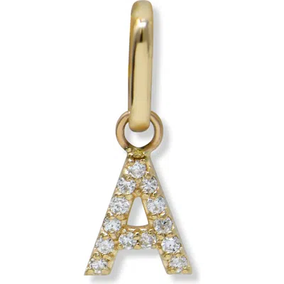 Anzie Love Letter Pavé Diamond Charm In Gold