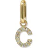 Anzie Love Letter Pavé Diamond Charm In Gold