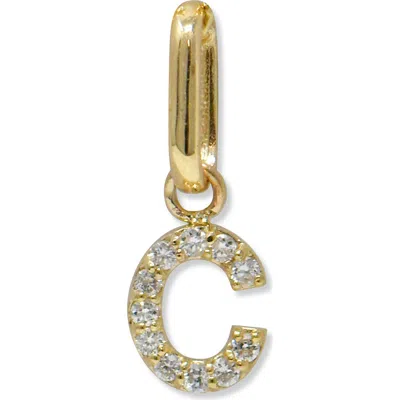 Anzie Love Letter Pavé Diamond Charm In Gold