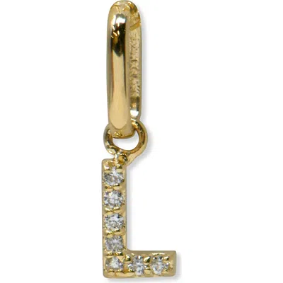 Anzie Love Letter Pavé Diamond Charm In Gold