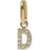Anzie Love Letter Pavé Diamond Charm In Brown