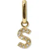 Anzie Love Letter Pavé Diamond Charm In Gold