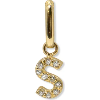 Anzie Love Letter Pavé Diamond Charm In Gold