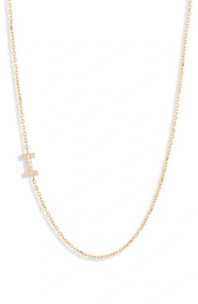 Anzie Love Letter Pavé Diamond Initial Pendant Necklace In Gold