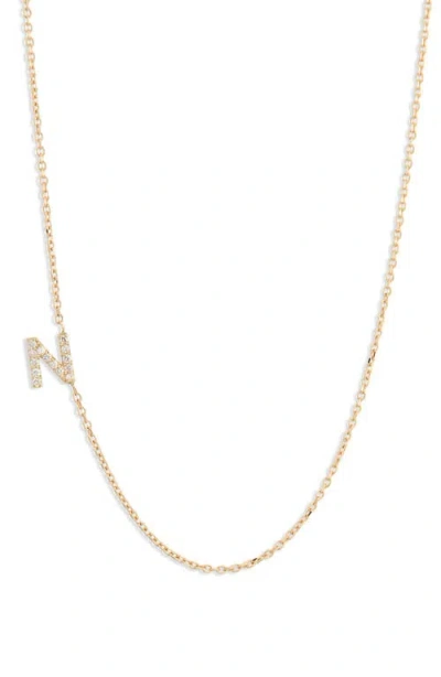 Anzie Love Letter Pavé Diamond Initial Pendant Necklace In Gold