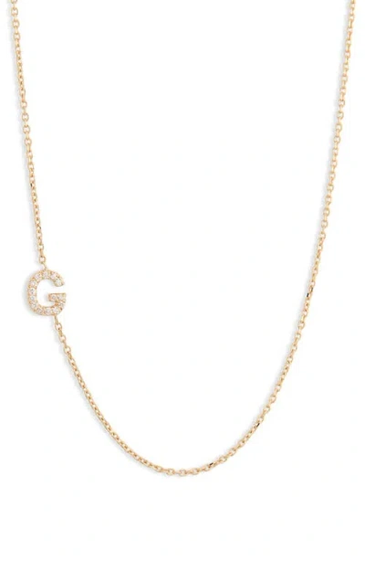 Anzie Love Letter Pavé Diamond Initial Pendant Necklace In Gold