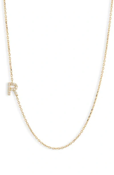 Anzie Love Letter Pavé Diamond Initial Pendant Necklace In Gold