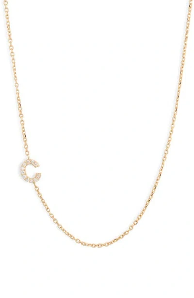 Anzie Love Letter Pavé Diamond Initial Pendant Necklace In Gold