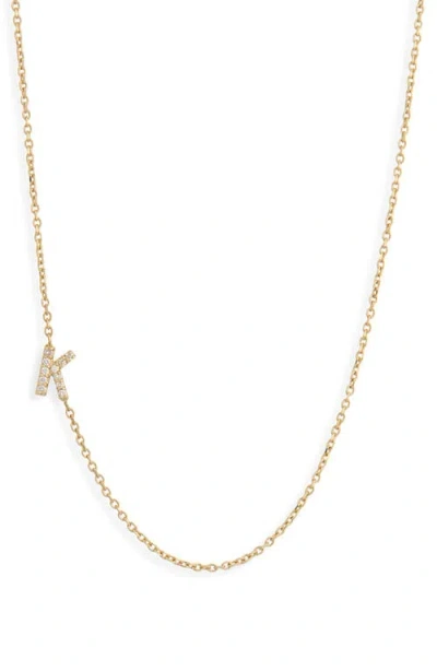 Anzie Love Letter Pavé Diamond Initial Pendant Necklace In Gold
