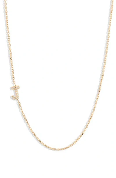 Anzie Love Letter Pavé Diamond Initial Pendant Necklace In Gold