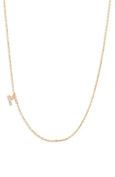Anzie Love Letter Pavé Diamond Initial Pendant Necklace In Gold
