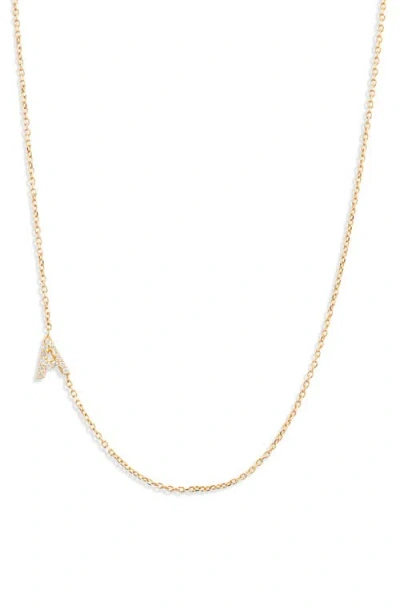 Anzie Love Letter Pavé Diamond Initial Pendant Necklace In Gold