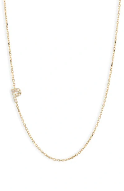 Anzie Love Letter Pavé Diamond Initial Pendant Necklace In Gold
