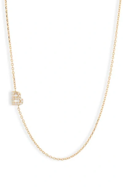 Anzie Love Letter Pavé Diamond Initial Pendant Necklace In Gold