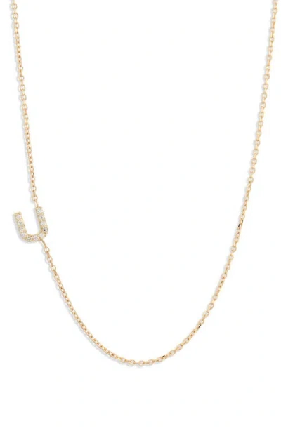 Anzie Love Letter Pavé Diamond Initial Pendant Necklace In Gold