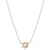 Anzie Love Letter Pavé Diamond Star Of David Necklace In Yellow Gold/ Diamond