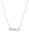 Anzie Love Letter Peace Pendant Necklace In Silver/sapphire