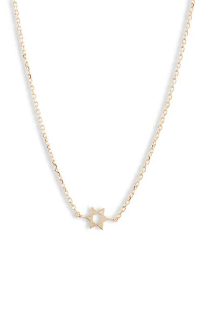 Anzie Love Letter Petite Star Of David Necklace In Gold