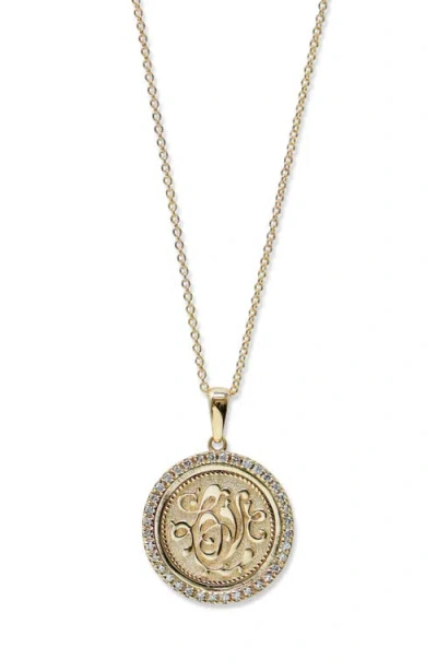 Anzie Love Letter Royal Love Medallion Necklace In Gold