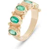 Anzie Women's Dew Drop 14k Yellow Gold & Moonstone Ring In Green
