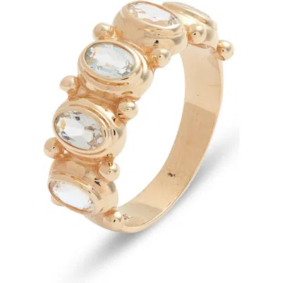 Anzie Mediterranean Moonstone Ring In White Topaz