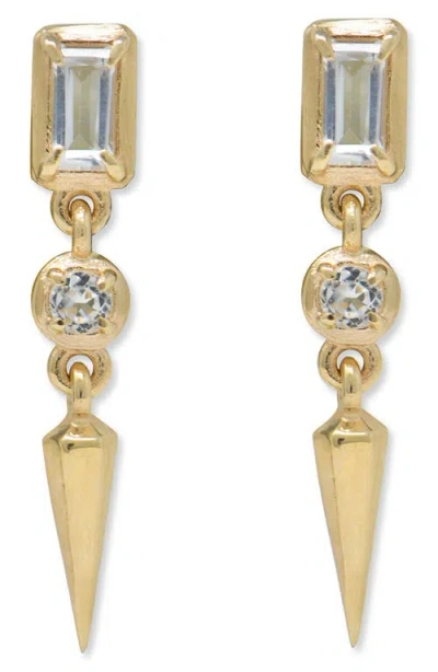 Anzie Mélia Carré Dagger Earrings In Gold