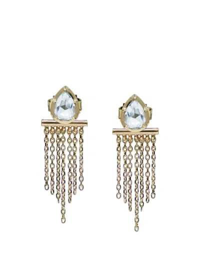 Anzie Mélia Pear Fringe Earrings In Orange